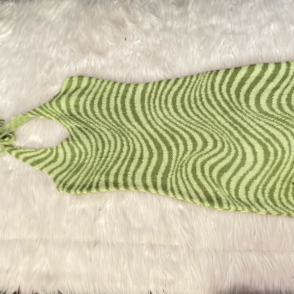 Green Crotchet material mini dress